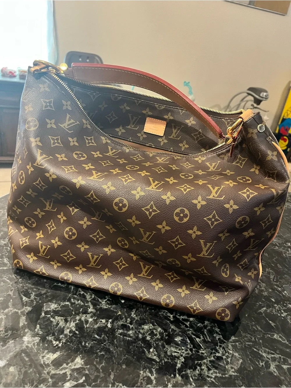 Louis Vuitton Monogram Brown Canvas Shoulder Bag Sully PM